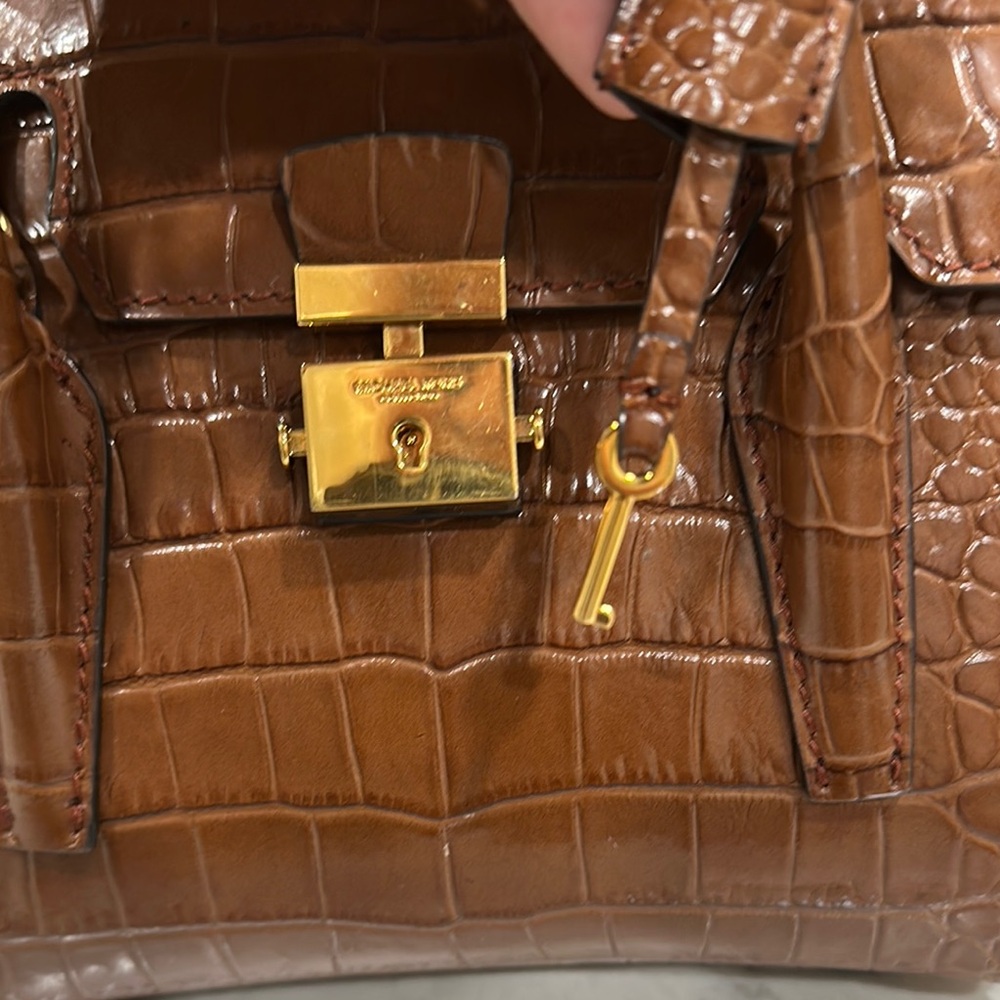 Micheal Kors Campbell Mini Crocodile Embossed Leather Satchel - Picture 8 of 17